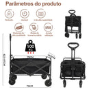 Carrinho Multiuso Para Camping Até 100kg Dobrável Camping Pesca Compras